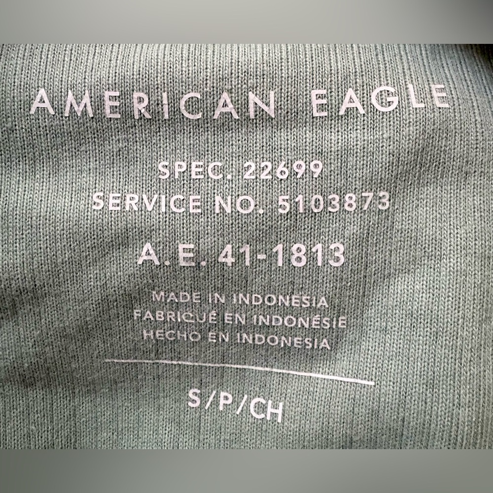 American Eagle Green Hooded Corduroy Button Down Jacket size Small - Picture 3 of 5